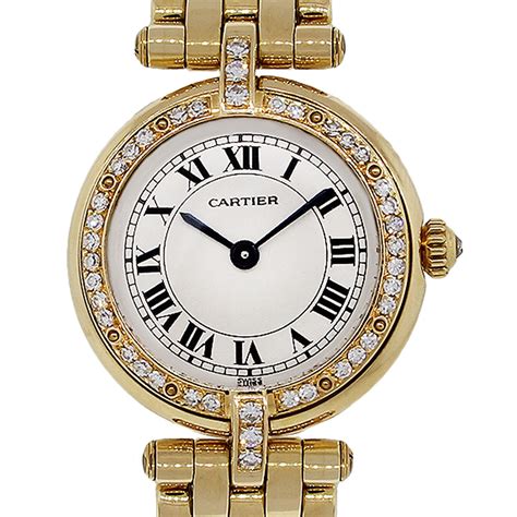 cartier gold watch ladies|cartier 18k gold ladies watches.